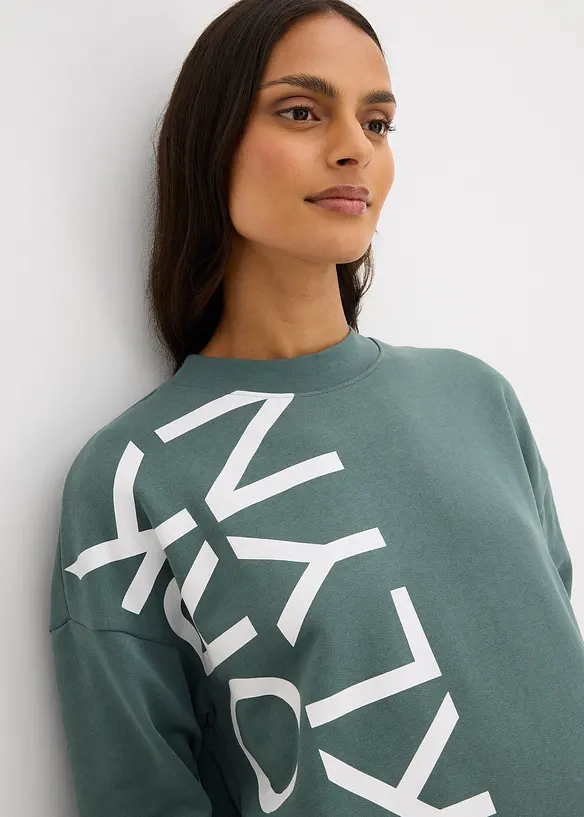 Oversized sweatjurk van een zachte katoenmix, bonprix