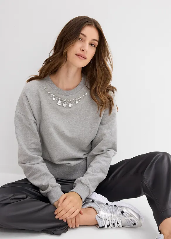 Oversized sweater van katoen, bonprix