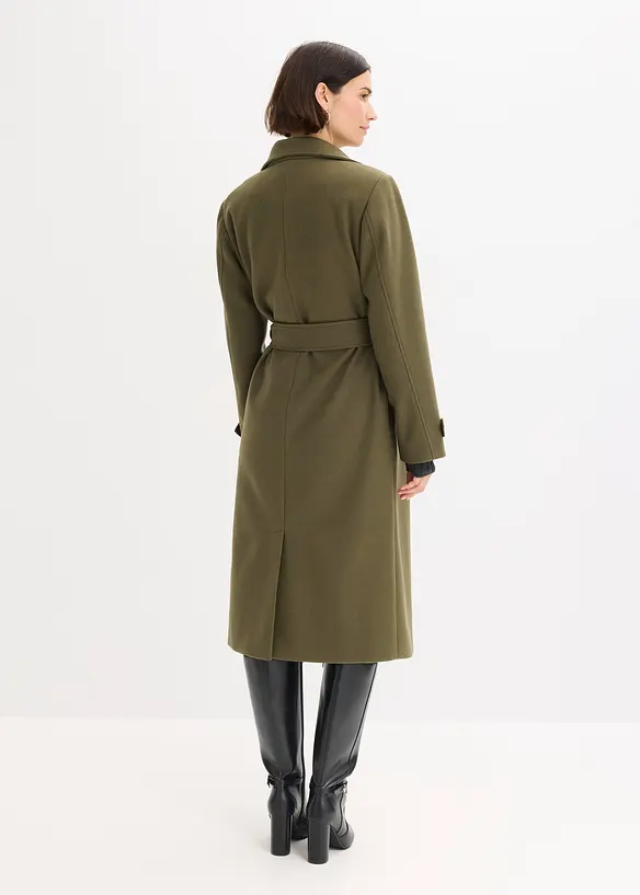 Lange jas in wollen look, bonprix