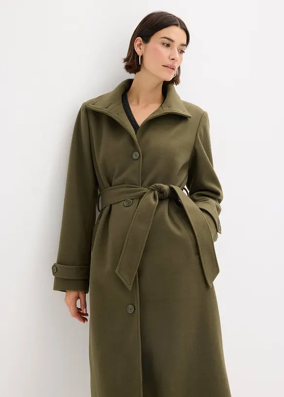 Lange jas in wollen look, bonprix