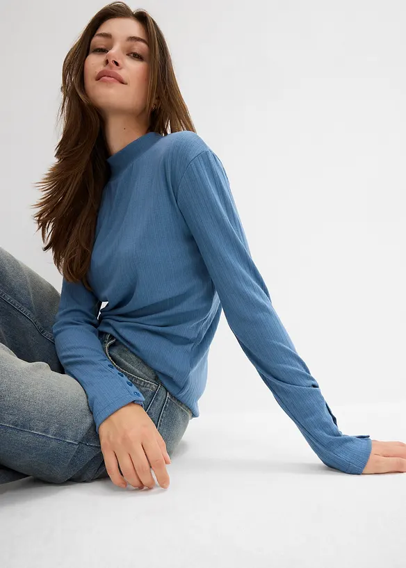 Longsleeve van geribd materiaal, bonprix