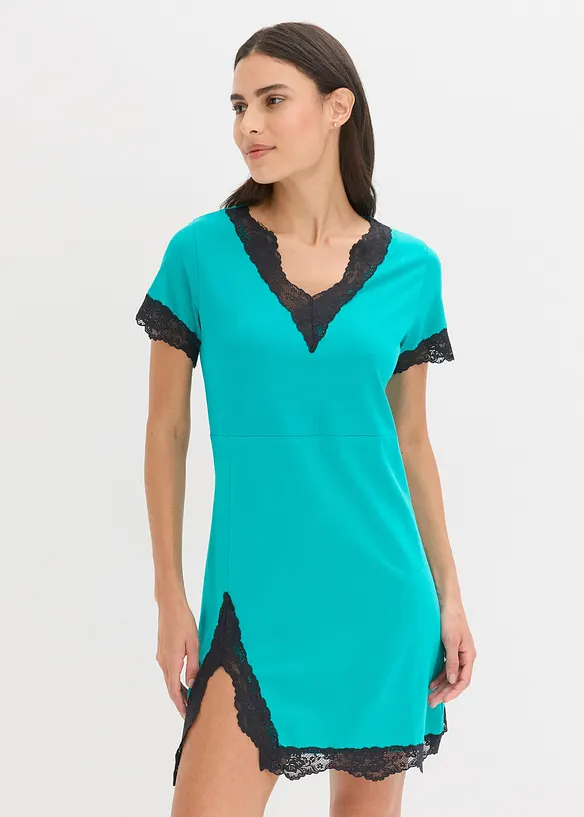 Kort nachthemd met delicate kant, bonprix