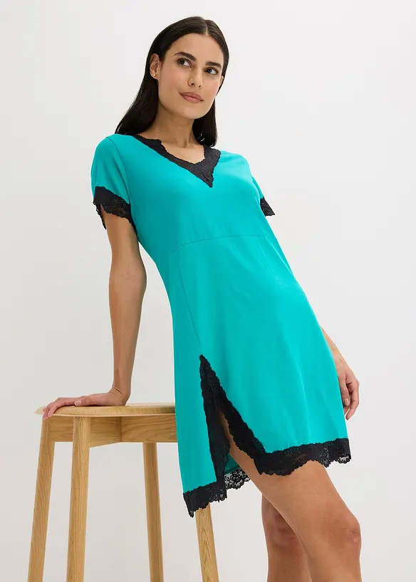 Kort nachthemd met delicate kant, bonprix