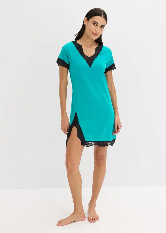 Kort nachthemd met delicate kant, bonprix