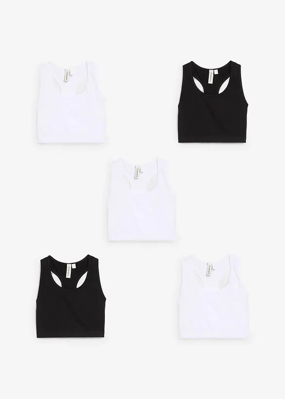 Bralette met zacht biologisch katoen (set van 5), bonprix