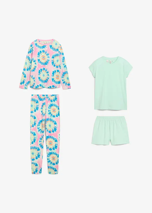 Pyjama + shortama met biologisch katoen (4-dlg. set), bonprix