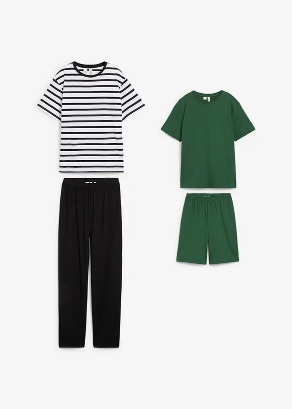 Pyjama + shortama met biologisch katoen (4-dlg. set), bonprix
