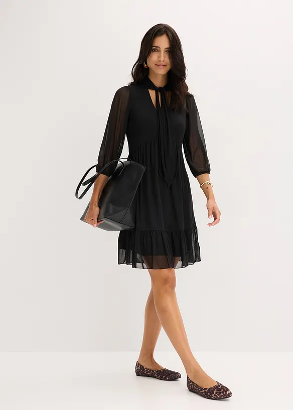 Jersey jurk van mesh, bonprix