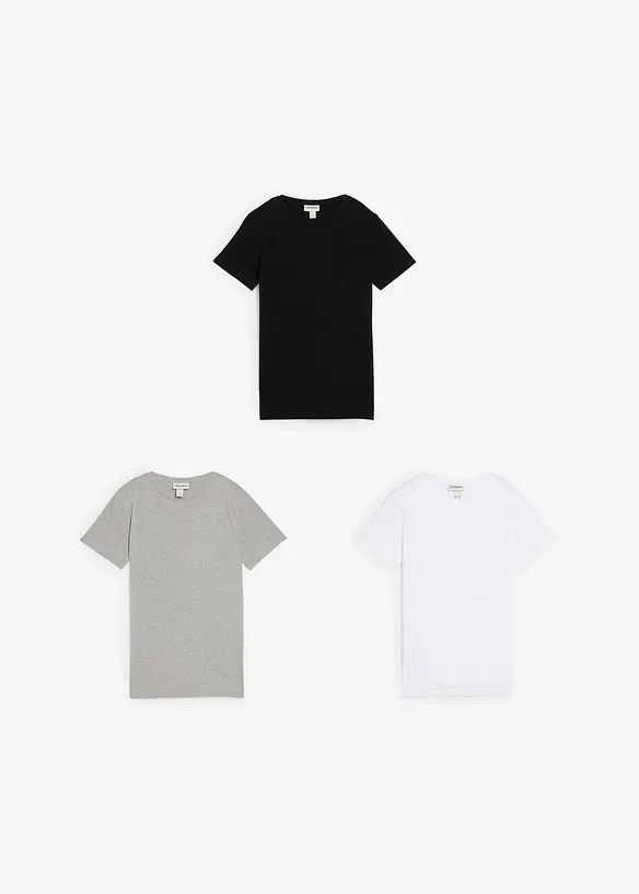 T-shirt van biologisch katoen (set van 3), bonprix