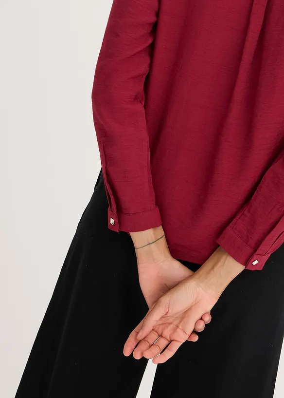 Blouse van gestructureerd materiaal met wikkeldetail, bonprix