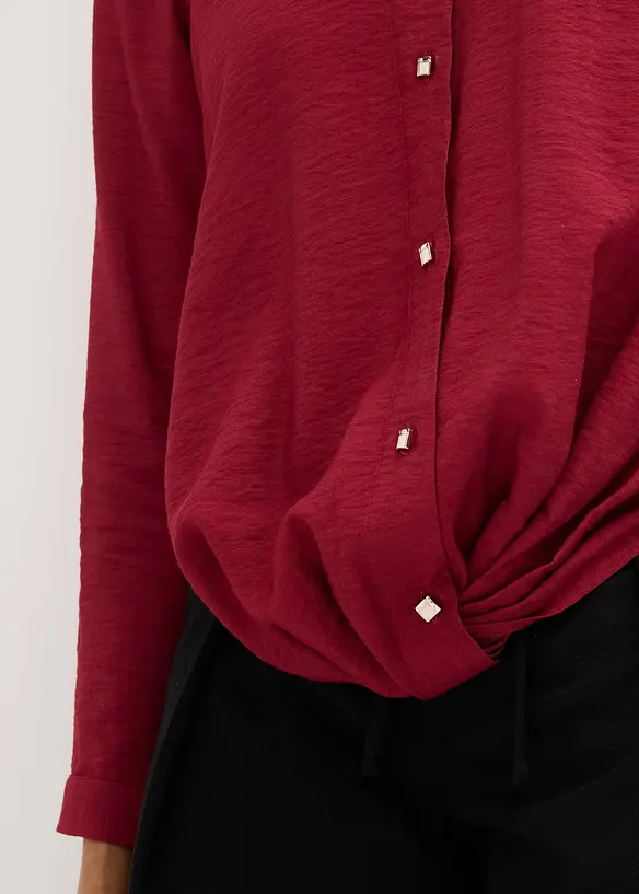 Blouse van gestructureerd materiaal met wikkeldetail, bonprix