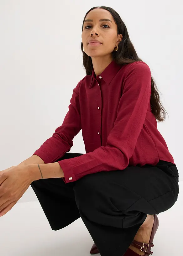 Blouse van gestructureerd materiaal met wikkeldetail, bonprix