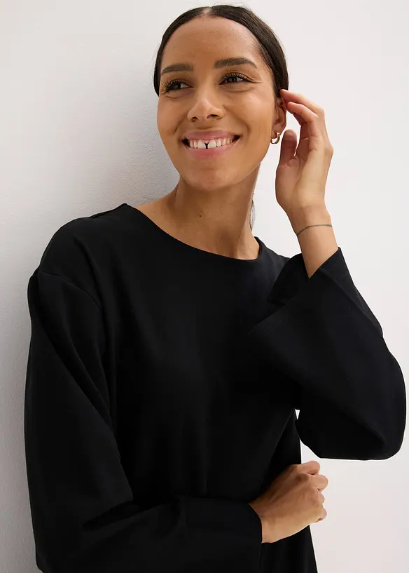 Korte jurk met volant van Punto di Roma, bonprix