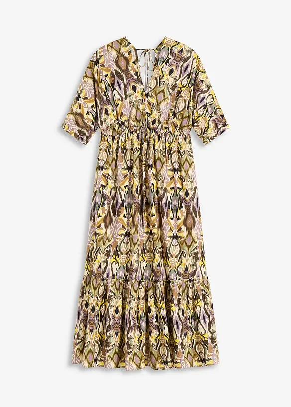 Gedessineerde midi jurk van soepele viscose, bonprix
