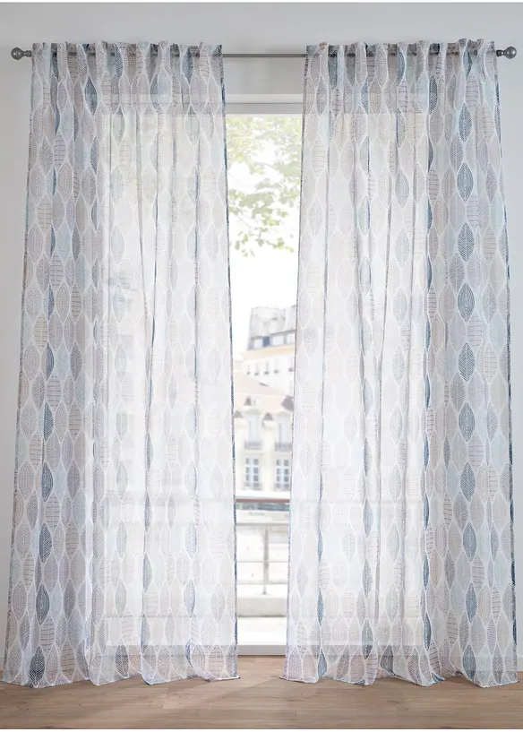 Transparant gordijn met gerecycled polyester (1 stuk), bonprix