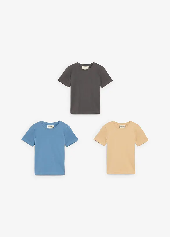 T-shirt van biologisch katoen (set van 3), bonprix