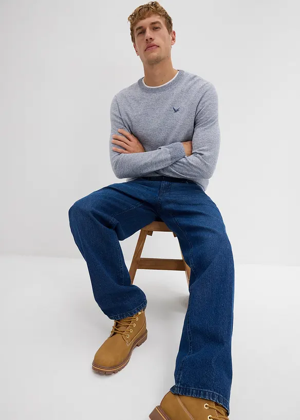 Fijn gebreide trui met katoen, bonprix