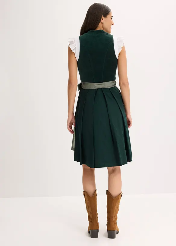 Dirndl met fluweel en schort van satijn (2-dlg. set), bonprix