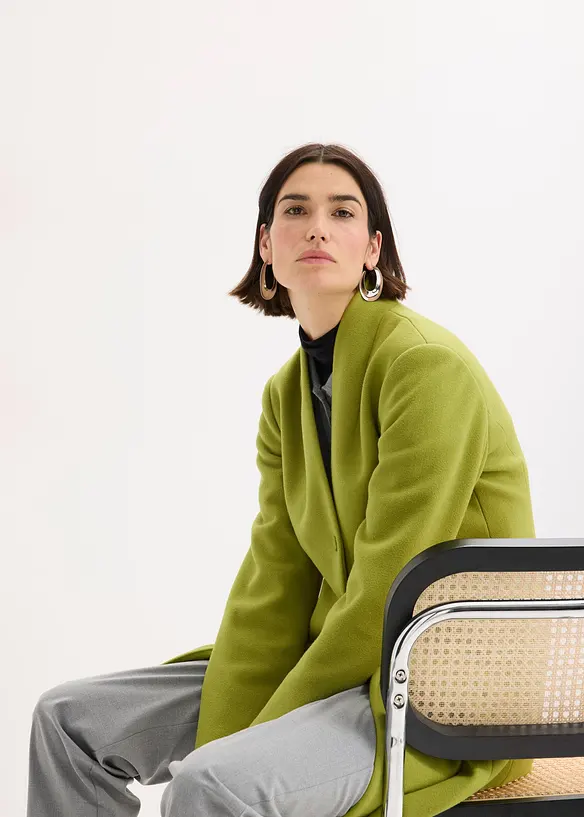 Korte coat in wollen look, bonprix