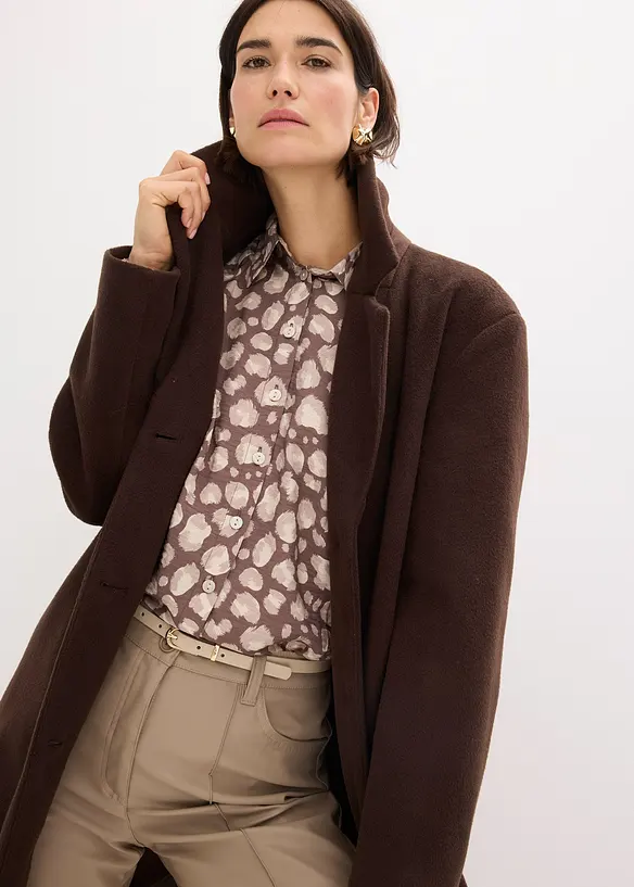 Korte coat in wollen look, bonprix