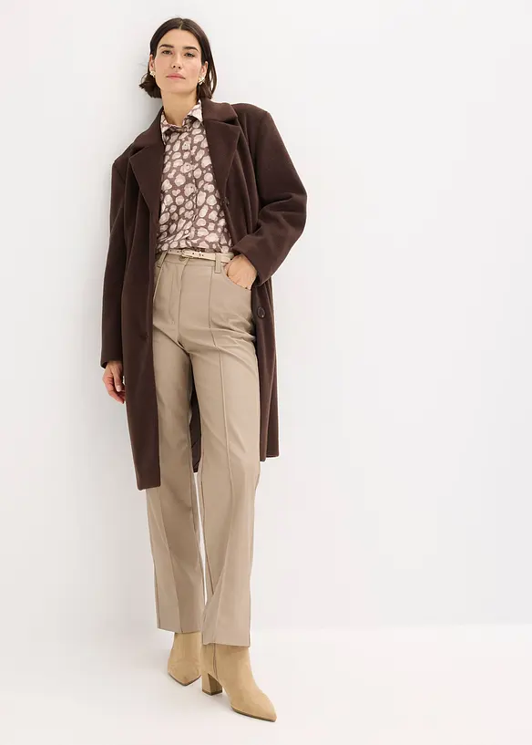 Korte coat in wollen look, bonprix