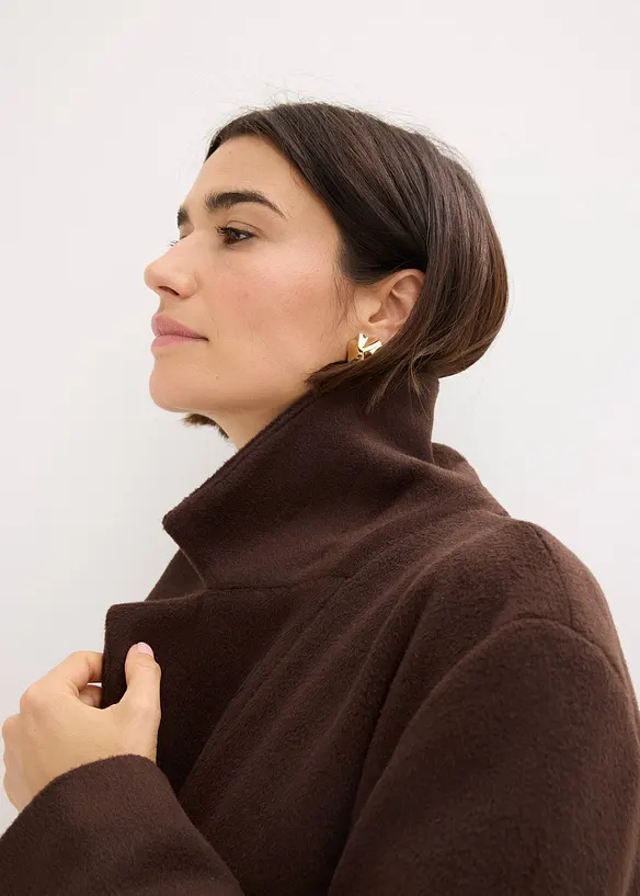 Korte coat in wollen look, bonprix