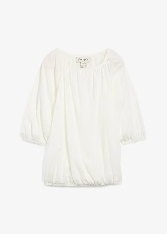 Katoenen shirtblouse met carréhals, halflange mouw, bonprix