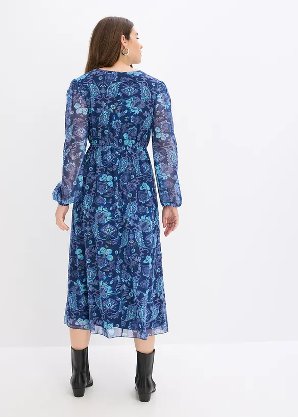 Mesh midi jurk, bonprix