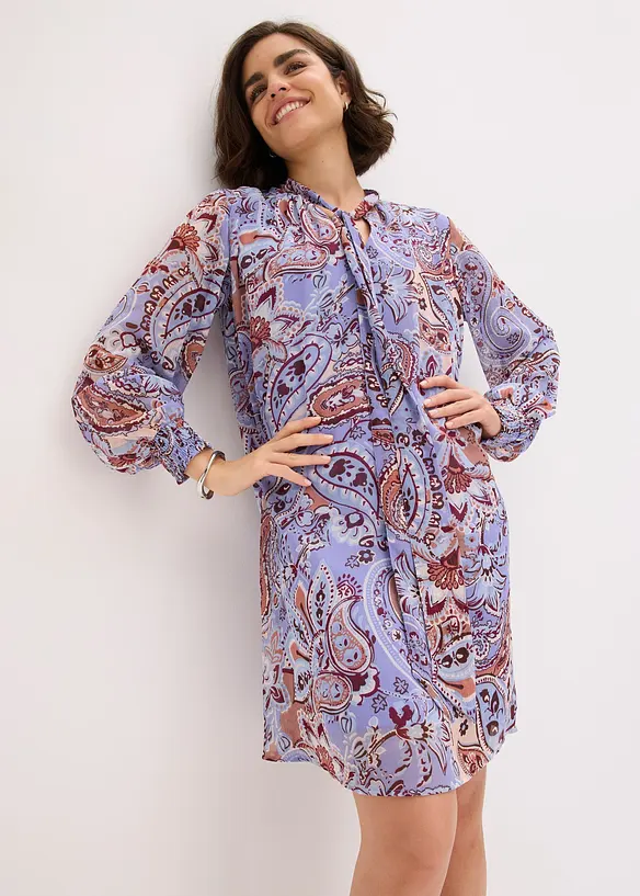 Chiffon tuniekjurk met een strik, bonprix
