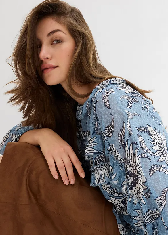 Chiffon blouse met ruches, bonprix
