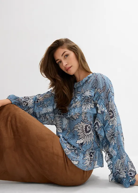 Chiffon blouse met ruches, bonprix