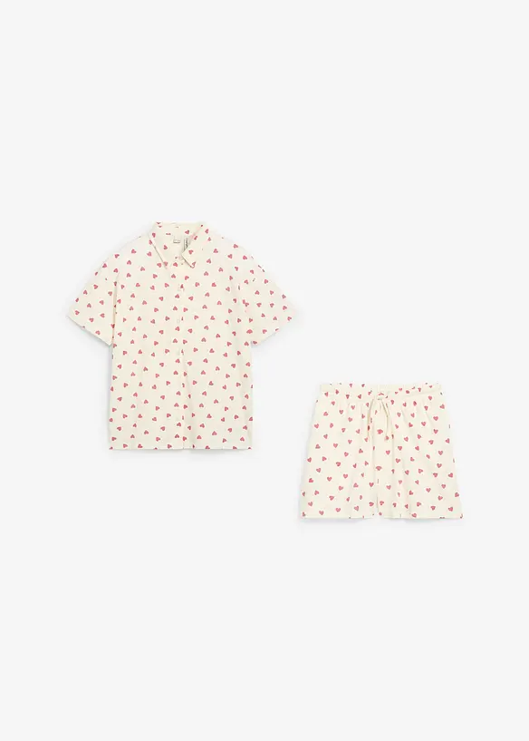 Shortama van puur biologisch katoen met knoopsluiting (2-dlg. set), bonprix