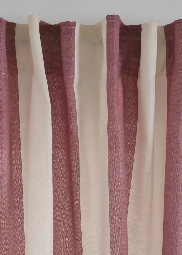 Gestreept gordijn met gerecycled polyester (1 stuk), bonprix
