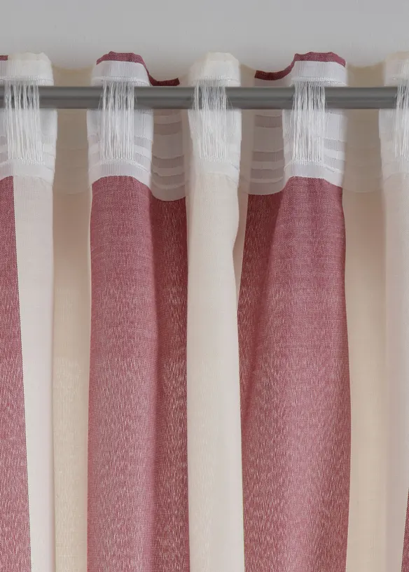Gestreept gordijn met gerecycled polyester (1 stuk), bonprix