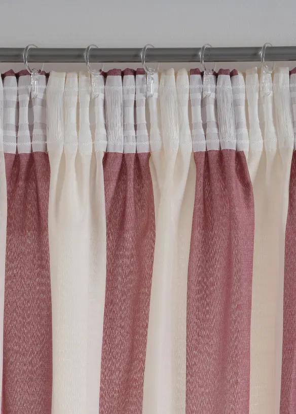 Gestreept gordijn met gerecycled polyester (1 stuk), bonprix