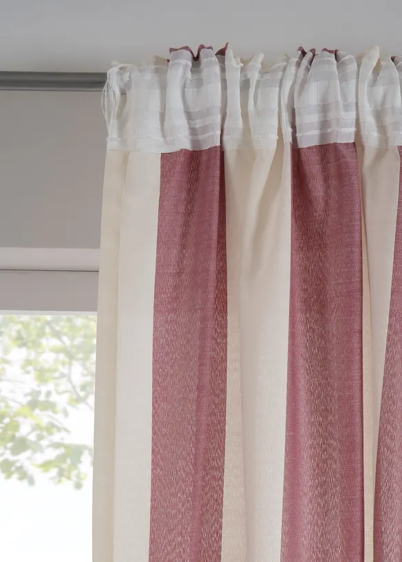 Gestreept gordijn met gerecycled polyester (1 stuk), bonprix