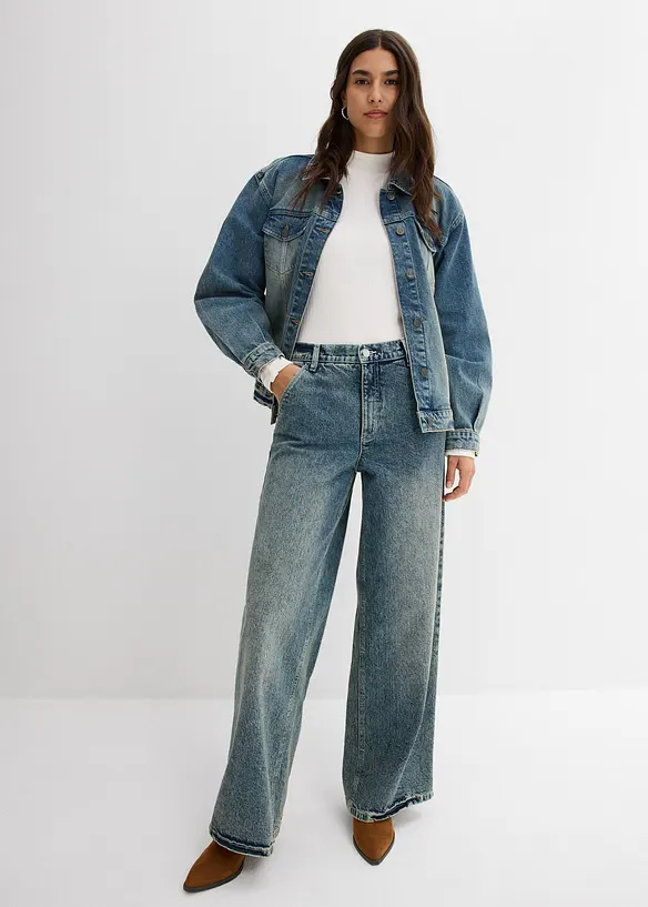 Longsleeve van geribd materiaal, bonprix