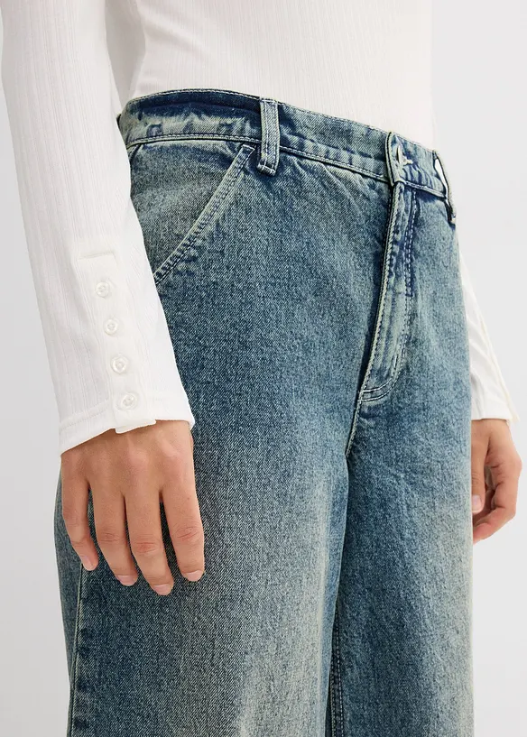 Longsleeve van geribd materiaal, bonprix