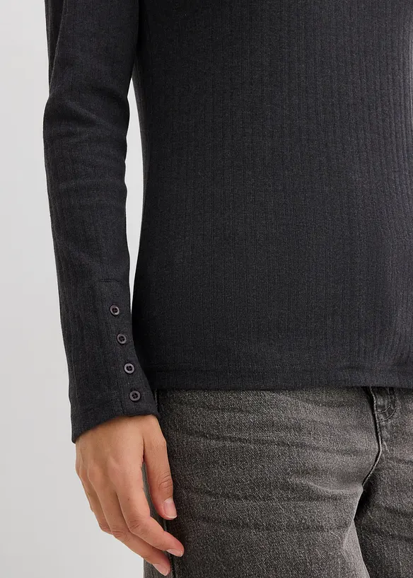 Longsleeve van geribd materiaal, bonprix
