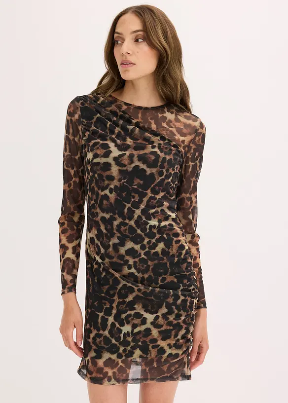 Mini jurk met plooitjes, bonprix