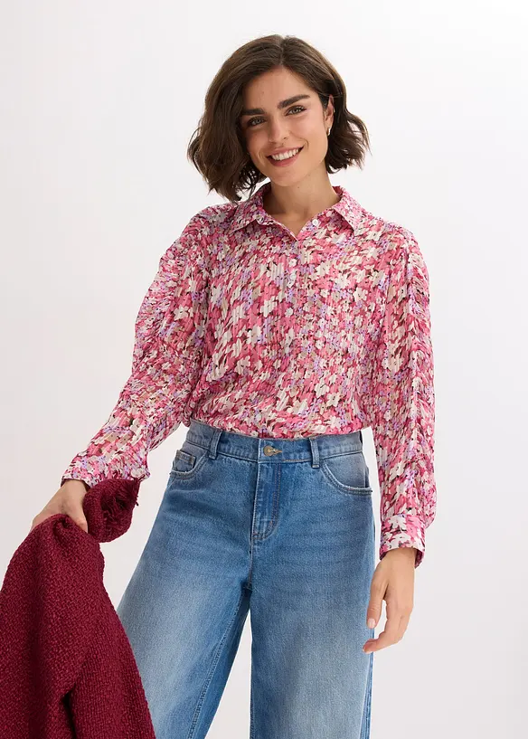 Blouse met glanseffect, bonprix