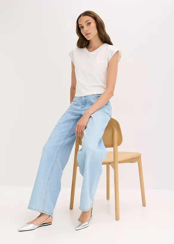 Shirt met schoudervullingen, bonprix