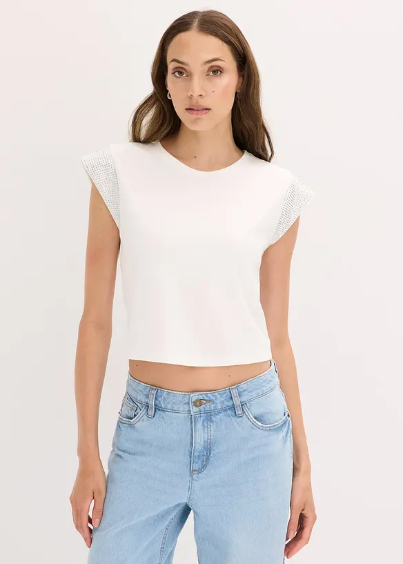 Shirt met schoudervullingen, bonprix