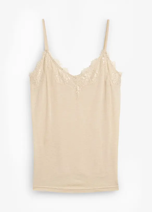 Top met wol en kant, bonprix