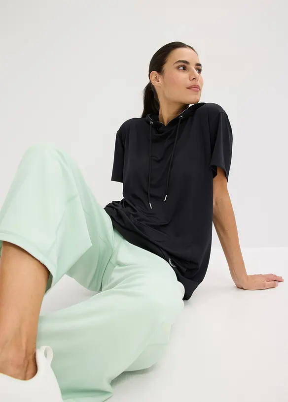 Oversized sportshirt met capuchon, sneldrogend, bonprix