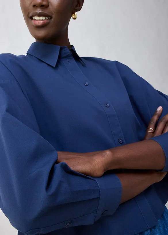 Korte overhemdblouse met zijde, bonprix