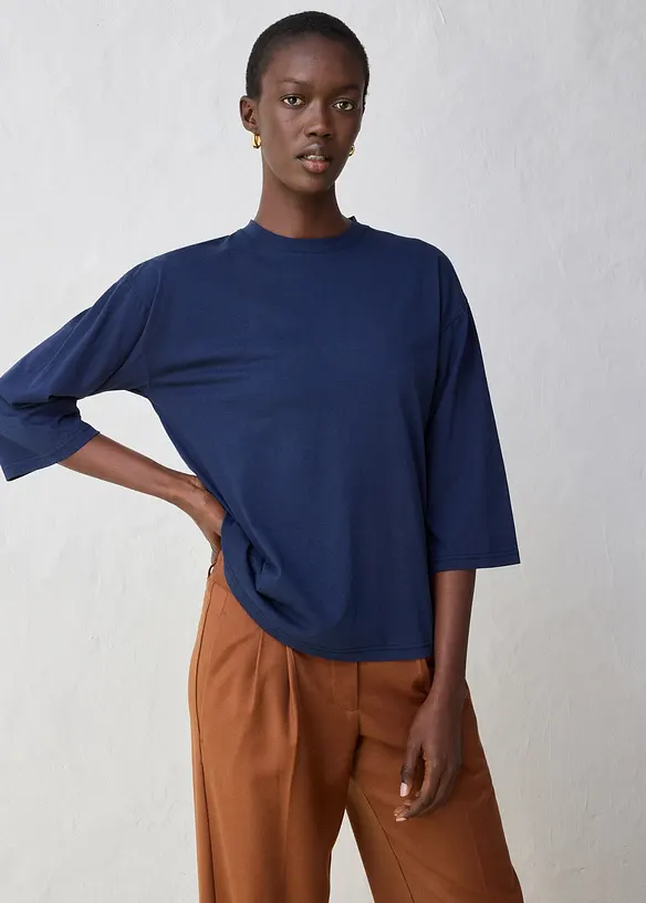 Shirt in een zijdemix, bonprix