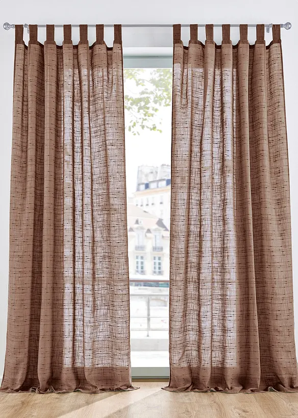 Transparant gordijn in linnen look (1 stuk), bonprix
