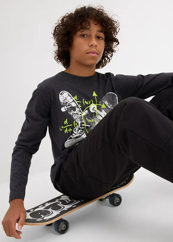Jongens longsleeve met katoen en print, bonprix