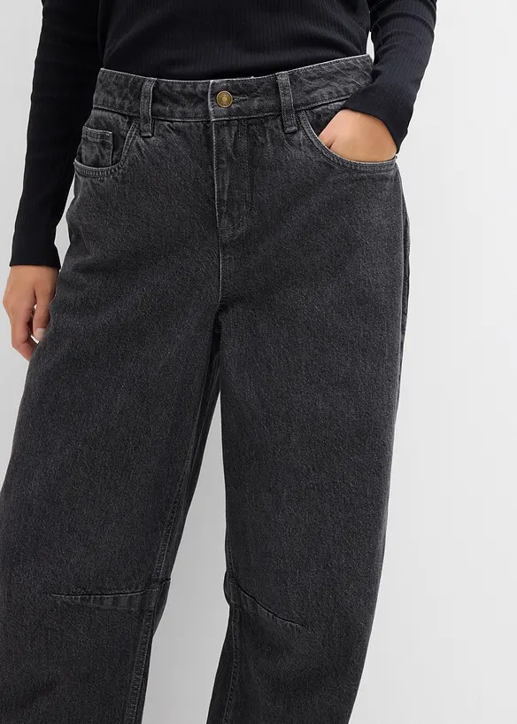 Barrel jeans mid waist, bonprix
